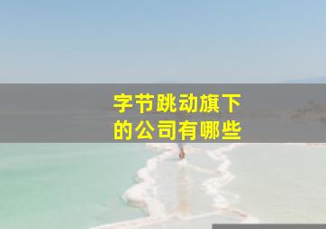 字节跳动旗下的公司有哪些