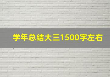 学年总结大三1500字左右