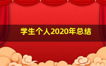 学生个人2020年总结