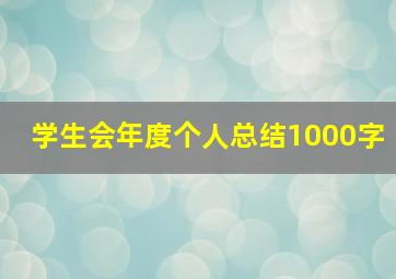 学生会年度个人总结1000字