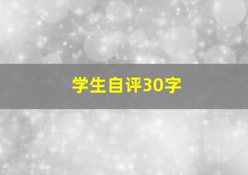 学生自评30字