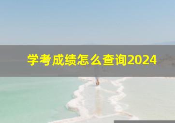 学考成绩怎么查询2024