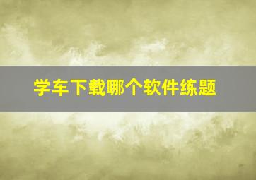 学车下载哪个软件练题