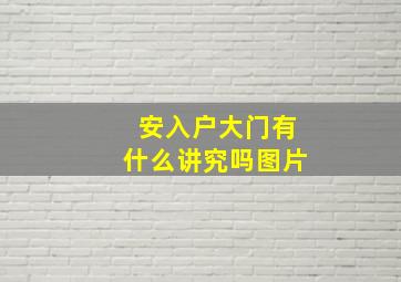 安入户大门有什么讲究吗图片