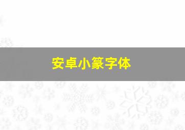 安卓小篆字体