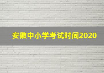 安徽中小学考试时间2020