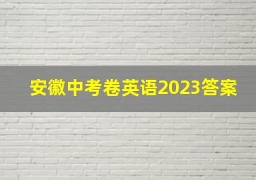 安徽中考卷英语2023答案