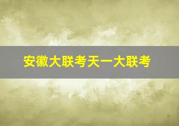 安徽大联考天一大联考