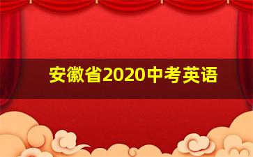 安徽省2020中考英语