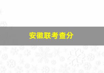 安徽联考查分