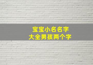 宝宝小名名字大全男孩两个字