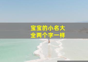 宝宝的小名大全两个字一样