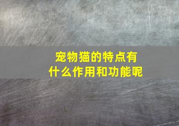 宠物猫的特点有什么作用和功能呢