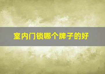 室内门锁哪个牌子的好