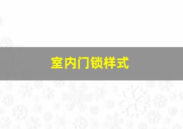 室内门锁样式