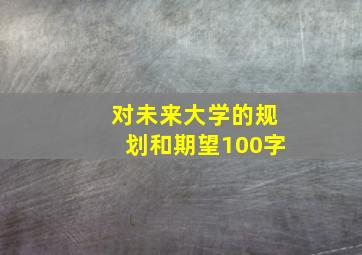 对未来大学的规划和期望100字