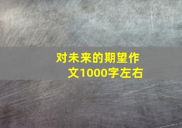 对未来的期望作文1000字左右