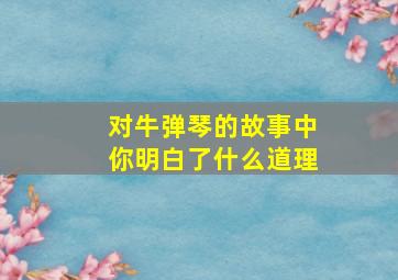 对牛弹琴的故事中你明白了什么道理