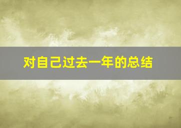 对自己过去一年的总结