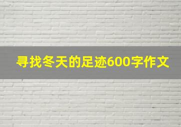 寻找冬天的足迹600字作文