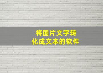 将图片文字转化成文本的软件