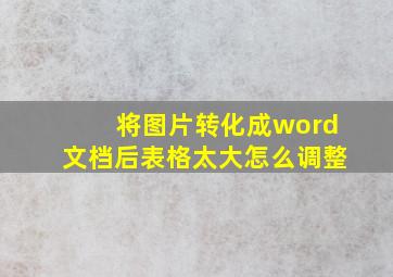 将图片转化成word文档后表格太大怎么调整