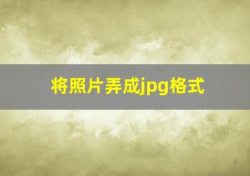 将照片弄成jpg格式