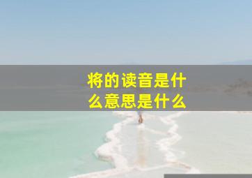 将的读音是什么意思是什么