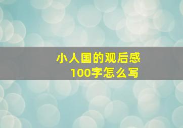 小人国的观后感100字怎么写