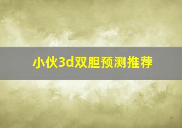 小伙3d双胆预测推荐