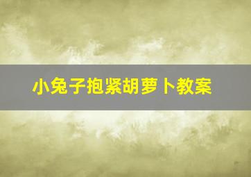 小兔子抱紧胡萝卜教案