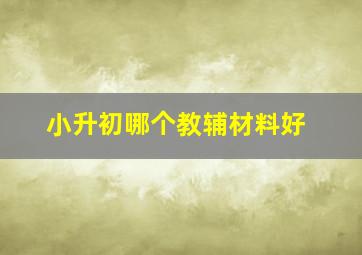 小升初哪个教辅材料好