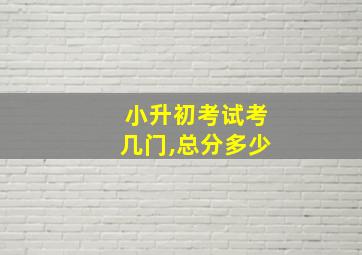 小升初考试考几门,总分多少