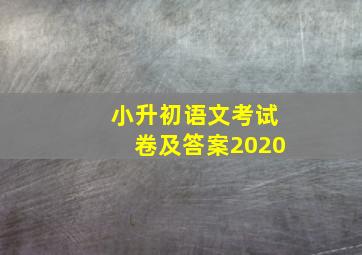 小升初语文考试卷及答案2020