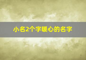 小名2个字暖心的名字