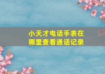 小天才电话手表在哪里查看通话记录