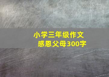 小学三年级作文感恩父母300字