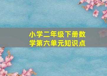 小学二年级下册数学第六单元知识点