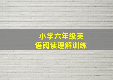 小学六年级英语阅读理解训练