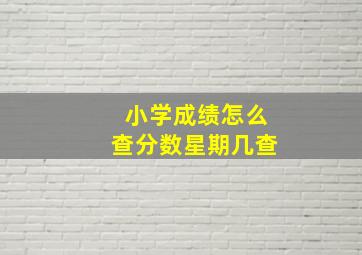 小学成绩怎么查分数星期几查