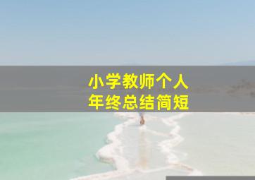 小学教师个人年终总结简短