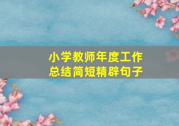 小学教师年度工作总结简短精辟句子