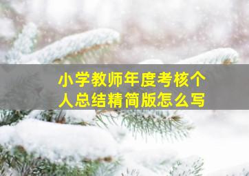 小学教师年度考核个人总结精简版怎么写