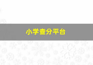 小学查分平台