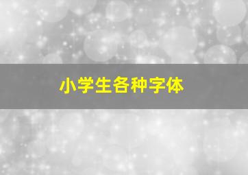 小学生各种字体