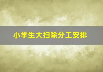 小学生大扫除分工安排