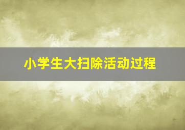 小学生大扫除活动过程