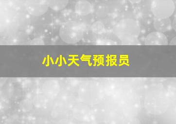 小小天气预报员