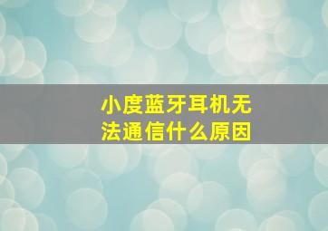 小度蓝牙耳机无法通信什么原因