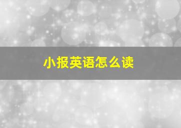 小报英语怎么读